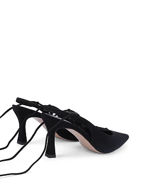 Женские туфли велюровые черные - фото 3 - Miraton