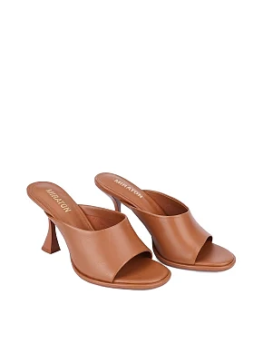 Женские сабо кожаные бежевые - фото 2 - Miraton