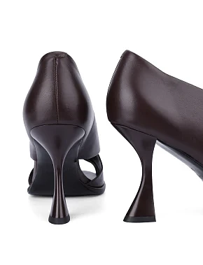 Жіночі туфлі шкіряні коричневі - фото 4 - Miraton