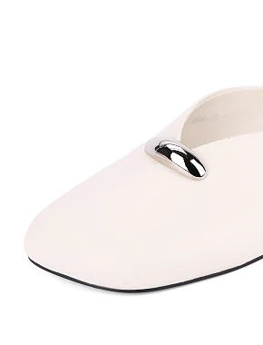 Жіночі балетки шкіряні рисового кольору - фото 5 - Miraton