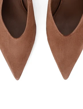 Женские туфли велюровые бежевые - фото 6 - Miraton