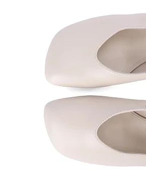 Женские туфли кожаные рисового цвета - фото 4 - Miraton