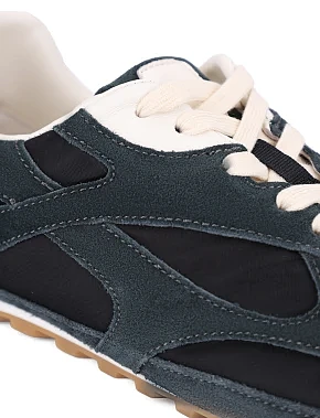 Женские кроссовки велюровые синие - фото 5 - Miraton