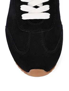 Женские кроссовки велюровые черные - фото 5 - Miraton