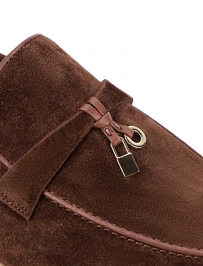 Женские слиперы велюровые коричневые - фото 5 - Miraton