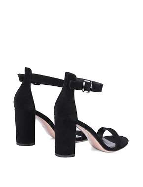 Женские босоножки велюровые черные - фото 3 - Miraton