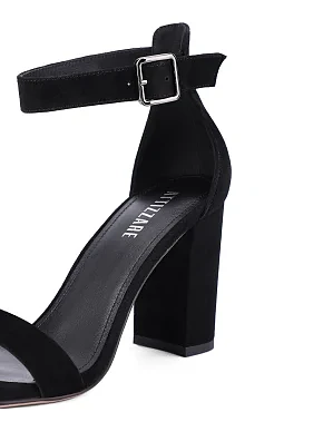 Женские босоножки велюровые черные - фото 4 - Miraton