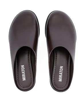 Жіночі сліпери шкіряні коричневі - фото 1 - Miraton