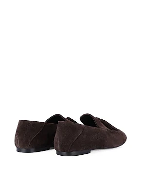 Женские слиперы велюровые коричневые - фото 5 - Miraton