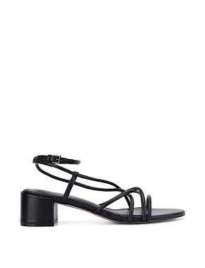 Женские босоножки кожаные черные - фото  - Miraton