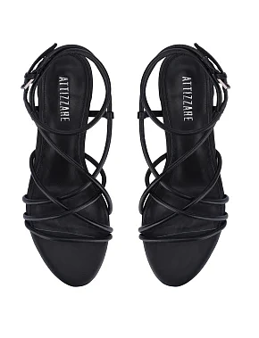 Женские босоножки кожаные черные - фото 1 - Miraton