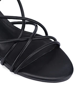 Женские босоножки кожаные черные - фото 4 - Miraton