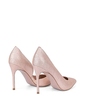 Жіночі туфлі з глітером золотого кольору - фото 3 - Miraton