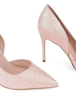 Жіночі туфлі з глітером золотого кольору - фото 4 - Miraton