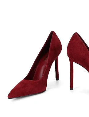 Жіночі туфлі велюрові бордові - фото 5 - Miraton
