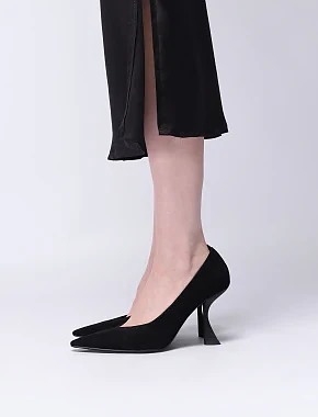 Женские туфли велюровые черные - фото 6 - Miraton