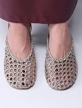 Женские туфли из искусственной кожи золотого цвета - фото 6 - Miraton