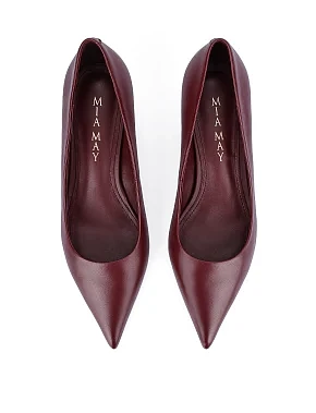Жіночі туфлі шкіряні бордові - фото 1 - Miraton