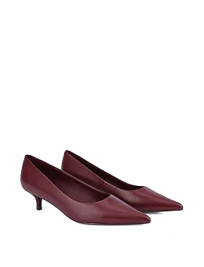Жіночі туфлі шкіряні бордові - фото 2 - Miraton