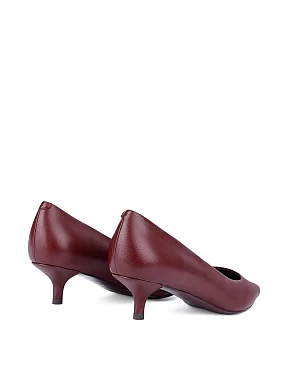 Жіночі туфлі шкіряні бордові - фото 3 - Miraton