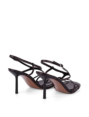 Женские босоножки кожаные черные - фото 3 - Miraton