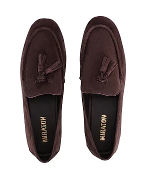 Женские слиперы велюровые коричневые - фото 1 - Miraton