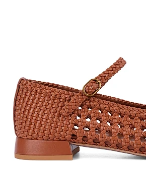 Женские балетки из искусственной кожи коричневые - фото 5 - Miraton