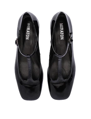 Жіночі балетки з лакованої шкіри чорні - фото 1 - Miraton