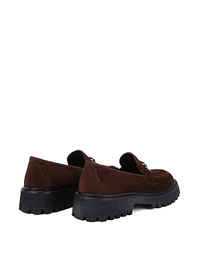 Женские туфли велюровые коричневые - фото 3 - Miraton