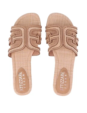 Женские шлепанцы из искусственной кожи коричневые - фото 1 - Miraton