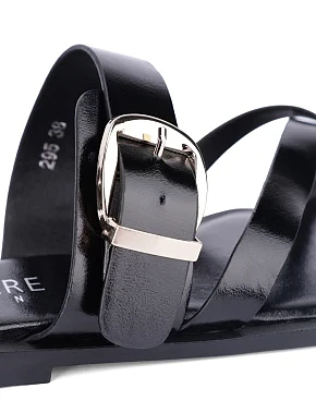 Жіночі шльопанці зі штучної шкіри чорні - фото 4 - Miraton