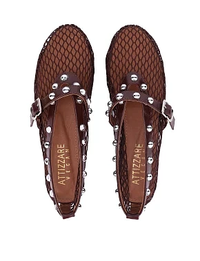 Жіночі балетки текстильні бордові - фото 1 - Miraton