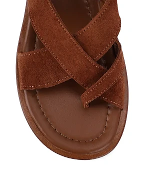 Жіночі сандалі замшеві коричневі - фото 4 - Miraton