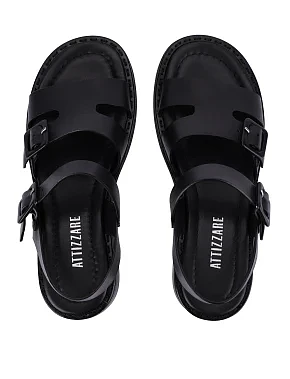 Жіночі сандалі шкіряні чорні - фото 1 - Miraton