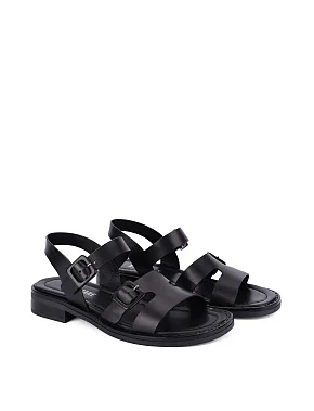 Жіночі сандалі шкіряні чорні - фото 2 - Miraton