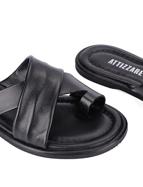 Жіночі шльопанці шкіряні чорні - фото 4 - Miraton