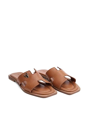 Жіночі шльопанці шкіряні бежеві - фото 2 - Miraton