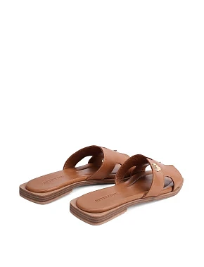 Жіночі шльопанці шкіряні бежеві - фото 3 - Miraton