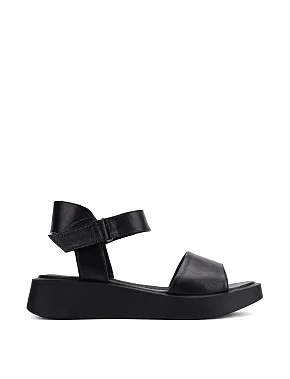 Женские сандалии кожаные черные - фото  - Miraton