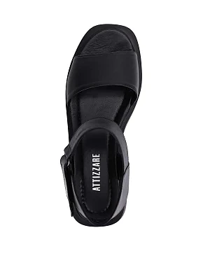 Женские сандалии кожаные черные - фото 1 - Miraton