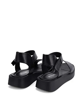 Женские сандалии кожаные черные - фото 3 - Miraton