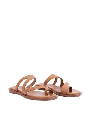 Жіночі шльопанці шкіряні бежеві - фото 2 - Miraton