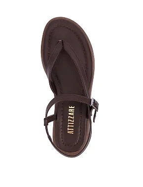 Женские сандалии кожаные коричневые - фото 1 - Miraton