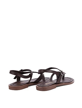 Женские сандалии кожаные коричневые - фото 3 - Miraton