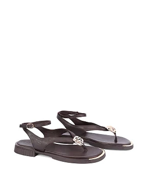 Жіночі сандалі шкіряні коричневі - фото 2 - Miraton