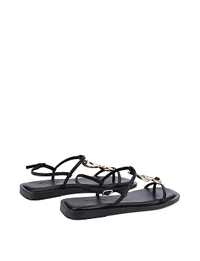 Жіночі сандалі шкіряні чорні - фото 3 - Miraton