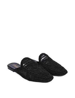 Женские слиперы тканевые черные - фото 2 - Miraton