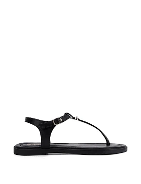 Жіночі сандалі шкіряні чорні - фото  - Miraton