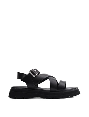 Женские сандалии кожаные черные - фото  - Miraton