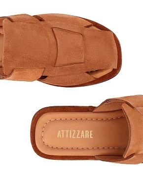 Женские слиперы велюровые коричневые - фото 4 - Miraton